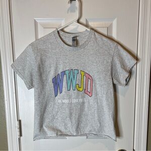 Gildan Gray and Blue Short Sleeve Tee